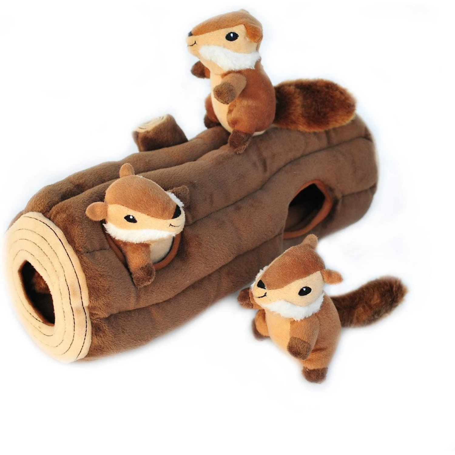 ZippyPaws Burrow Squeaky Hide & Seek Plush Dog Toy, Log & Chipmunks 1 ZippyPaws Burrow Squeaky Hide & Seek Plush Dog Toy, Log & Chipmunks