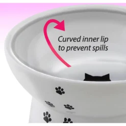Necoichi Ceramic Elevated Cat Food Bowl, White Paw Print 11 Necoichi Ceramic Elevated Cat Food Bowl, White Paw Print -ROYAL CANIN Shop 118993 PT2. AC SS1800 V1674730097