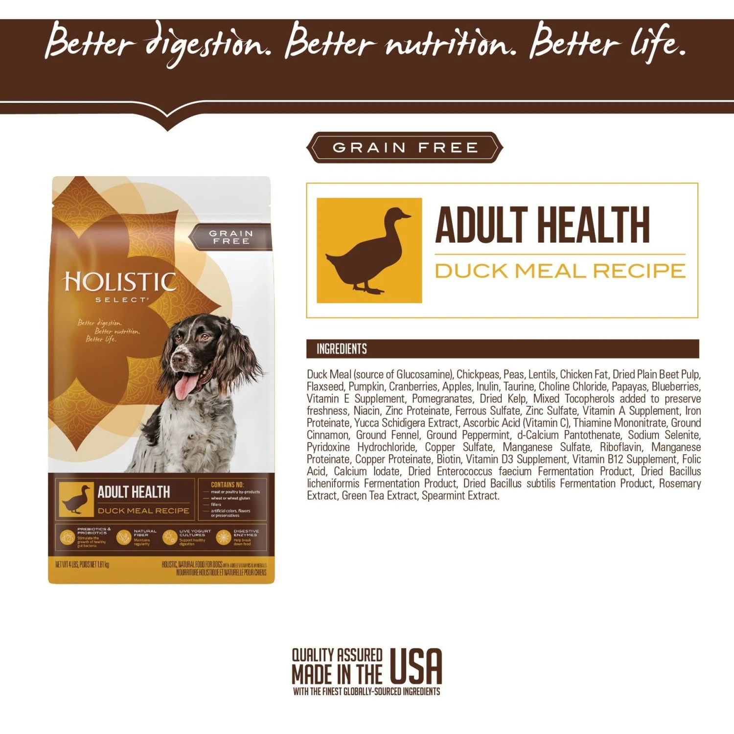 Holistic Select Adult Health Duck Meal Recipe Grain-Free Dry Dog Food 3 Holistic Select Adult Health Duck Meal Recipe Grain-Free Dry Dog Food - Image 3