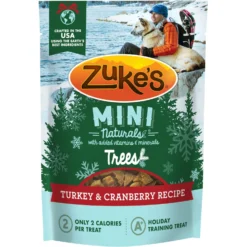Zuke's Mini Naturals Holiday Trees Turkey & Cranberry Recipe Dog Treats