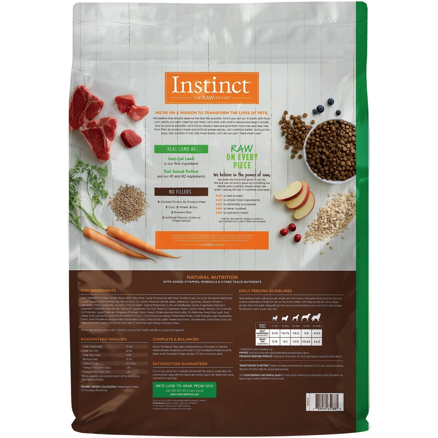 Instinct Be Natural Real Lamb & Oatmeal Recipe Freeze-Dried Raw Coated Dry Dog Food 2 Instinct Be Natural Real Lamb & Oatmeal Recipe Freeze-Dried Raw Coated Dry Dog Food - Image 2
