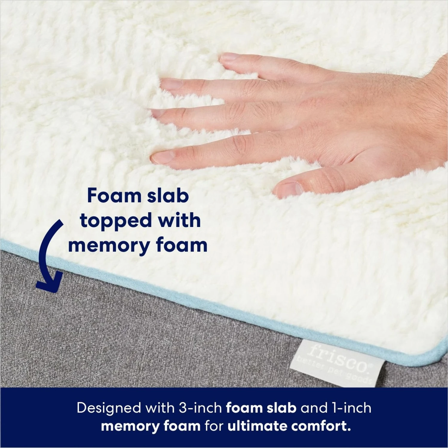 Frisco Plush Orthopedic Front Bolster Cat & Dog Bed W/Removable Cover 5 Frisco Plush Orthopedic Front Bolster Cat & Dog Bed W/Removable Cover - Image 5