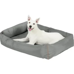 Frisco Rectangular Bolster Dog Bed W/Removable Cover, Dark Gray -ROYAL CANIN Shop 144865 PT4. AC SS1800 V1578443251