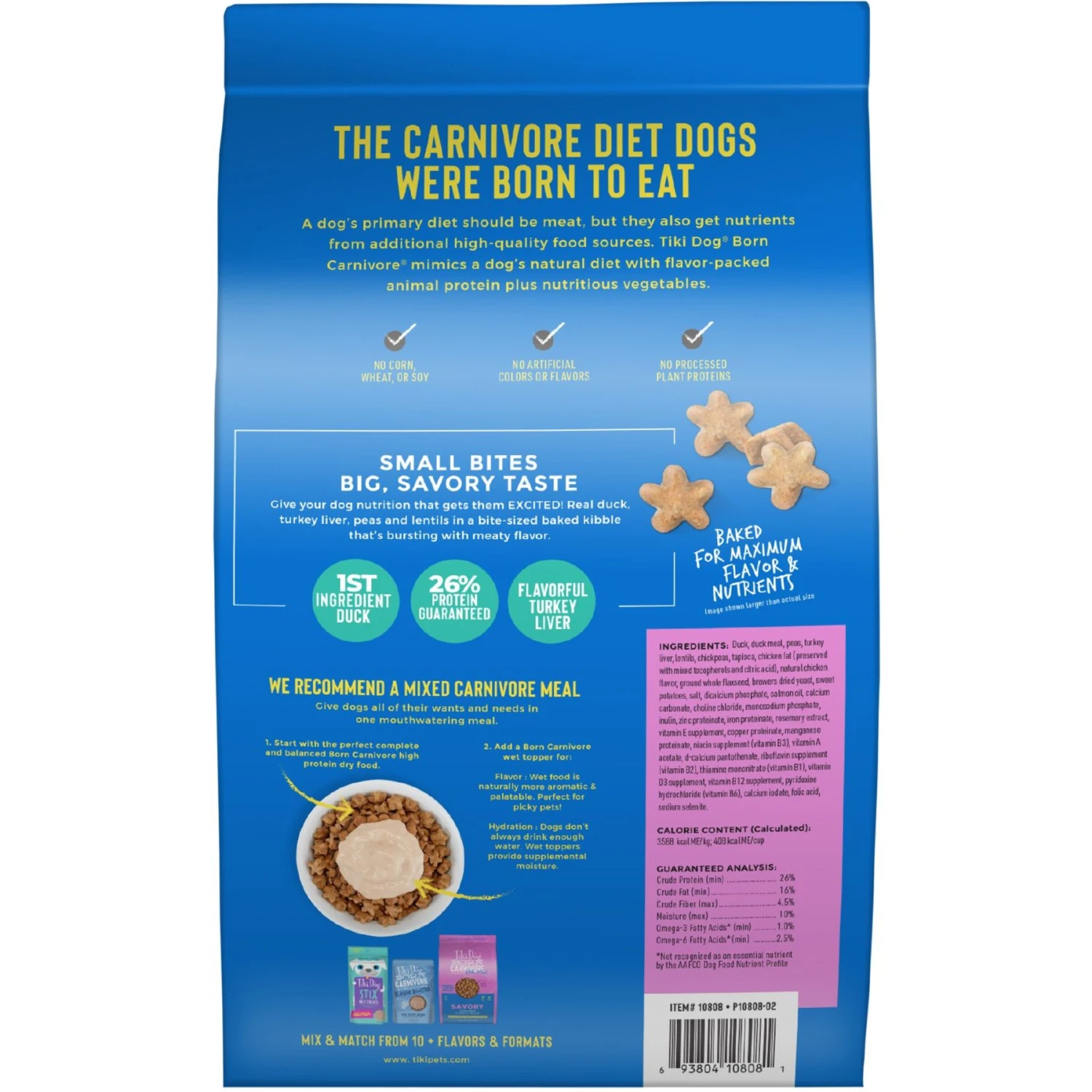 Tiki Dog Born Carnivore Savory Duck, Peas & Lentils, Baked Dry Dog Food 3 Tiki Dog Born Carnivore Savory Duck, Peas & Lentils, Baked Dry Dog Food - Image 3