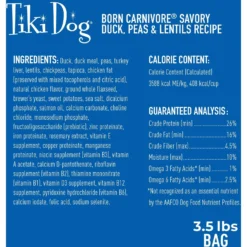 Tiki Dog Born Carnivore Savory Duck, Peas & Lentils, Baked Dry Dog Food 12 Tiki Dog Born Carnivore Savory Duck, Peas & Lentils, Baked Dry Dog Food -ROYAL CANIN Shop 145222 PT3. AC SS1800 V1701796310