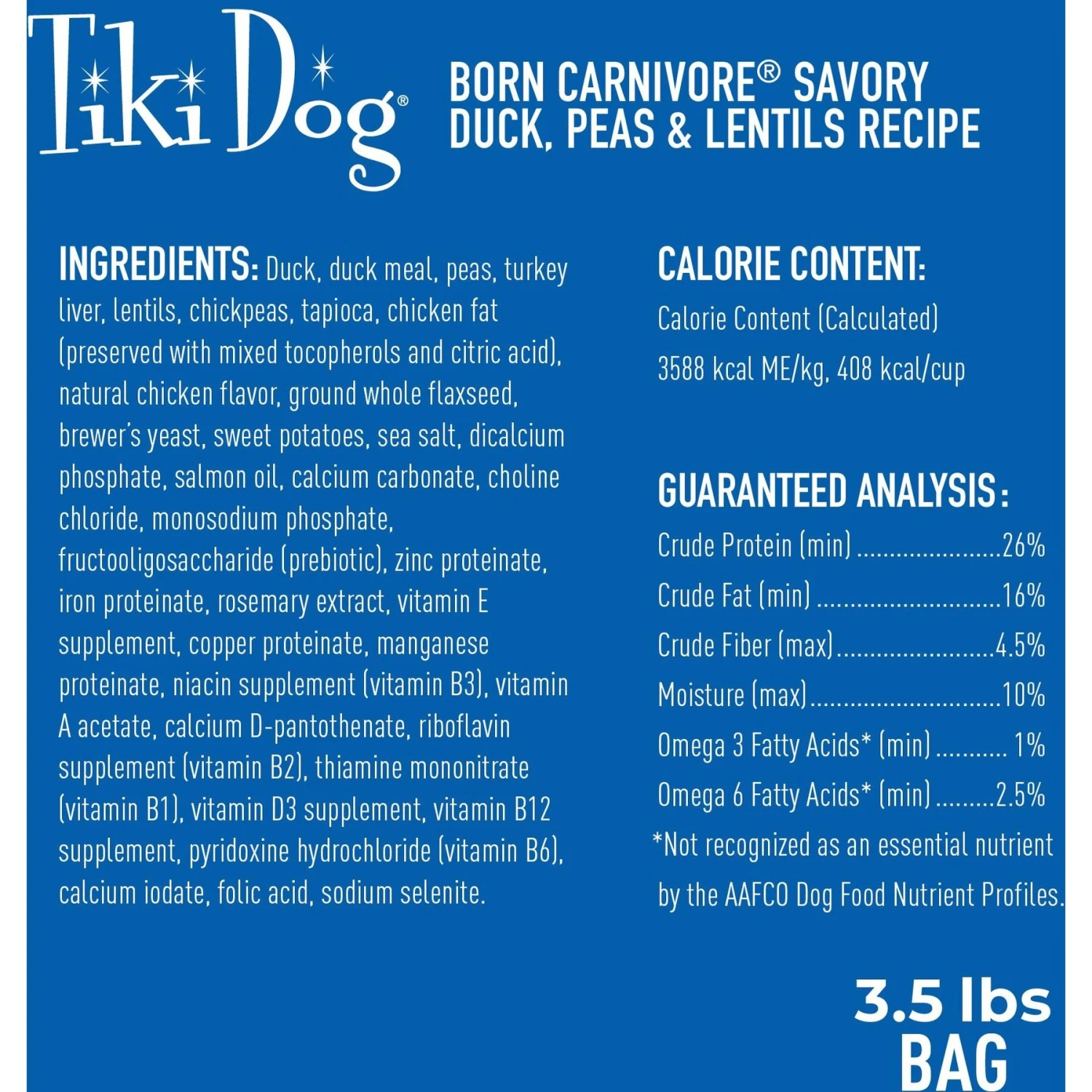 Tiki Dog Born Carnivore Savory Duck, Peas & Lentils, Baked Dry Dog Food 4 Tiki Dog Born Carnivore Savory Duck, Peas & Lentils, Baked Dry Dog Food - Image 4