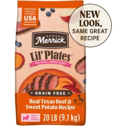 Merrick Lil' Plates Grain-Free Chicken-Free Real Texas Beef + Sweet Potato Recipe Small Breed Dry Dog Food
