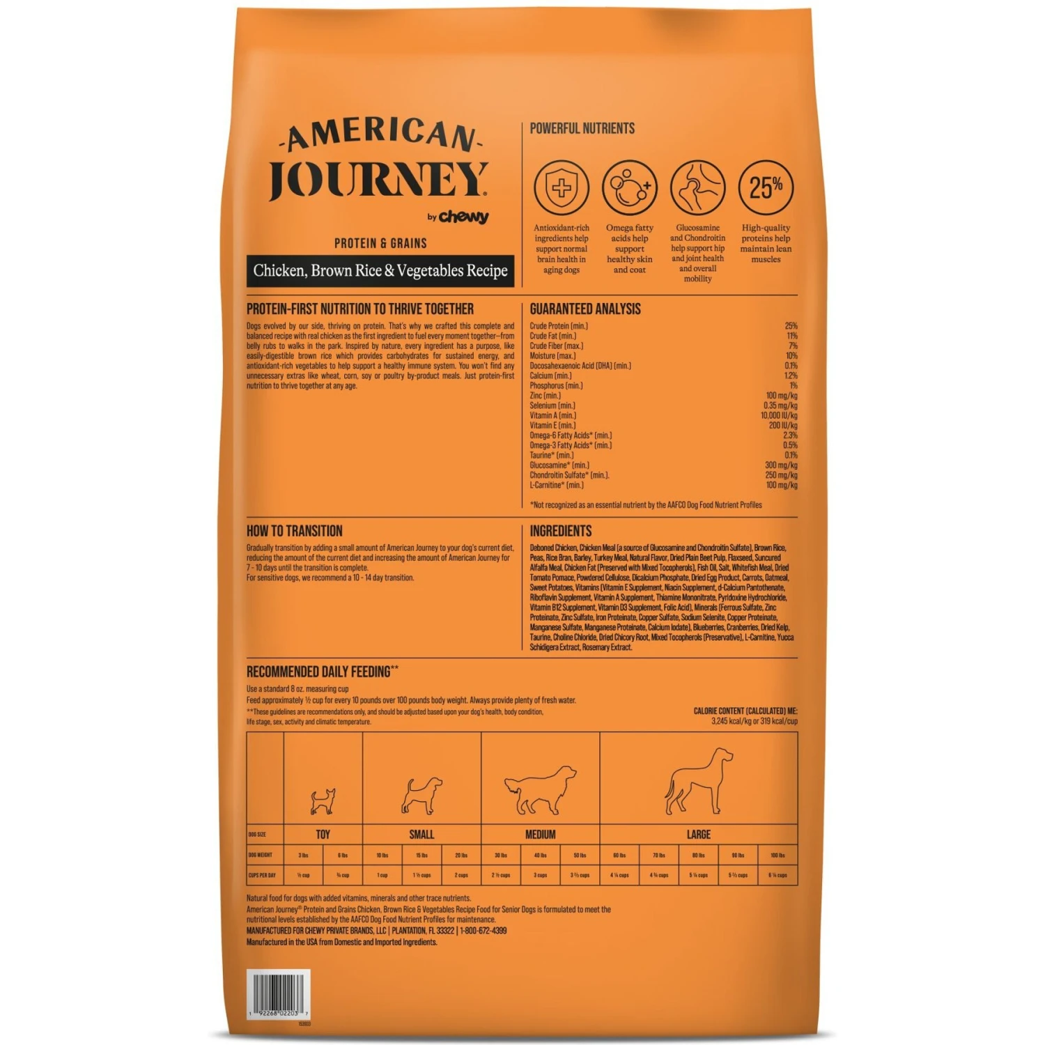 American Journey Protein & Grains Senior Chicken, Brown Rice & Vegetables Recipe Dry Dog Food 2 American Journey Protein & Grains Senior Chicken, Brown Rice & Vegetables Recipe Dry Dog Food - Image 2