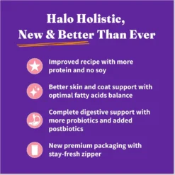 Halo Holistic Complete Digestive Health Wild-Caught Salmon & Whitefish Adult Dry Dog Food -ROYAL CANIN Shop 159196 PT3. AC SS1800 V1697219545
