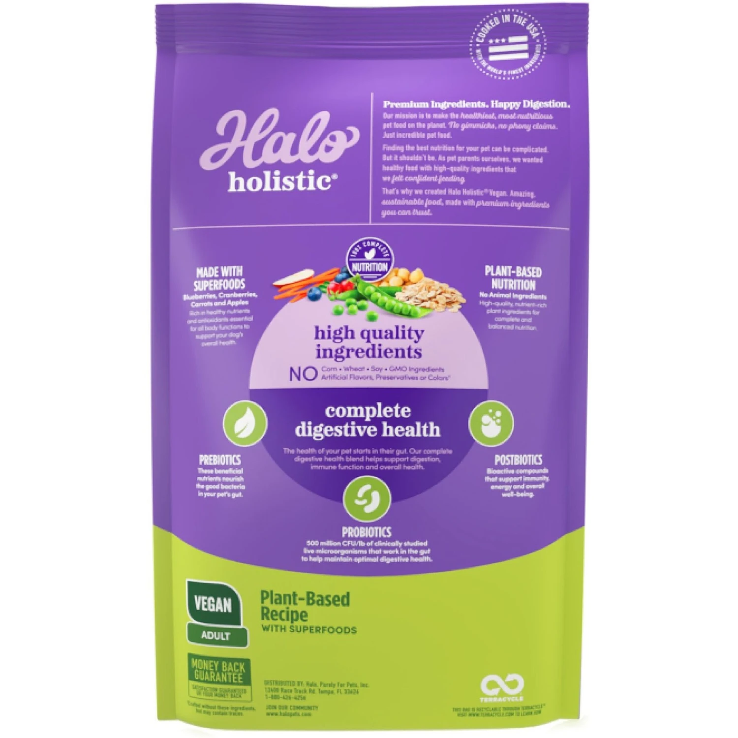 Halo Holistic Vegan Dog Food Complete Digestive Health Plant-Based Recipe With Superfoods Adult Formula Dry Dog Food 2 Halo Holistic Vegan Dog Food Complete Digestive Health Plant-Based Recipe With Superfoods Adult Formula Dry Dog Food - Image 2