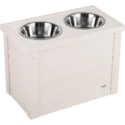 New Age Pet ECOFLEX Piedmont Double Diner Elevated Dog Bowls & Storage