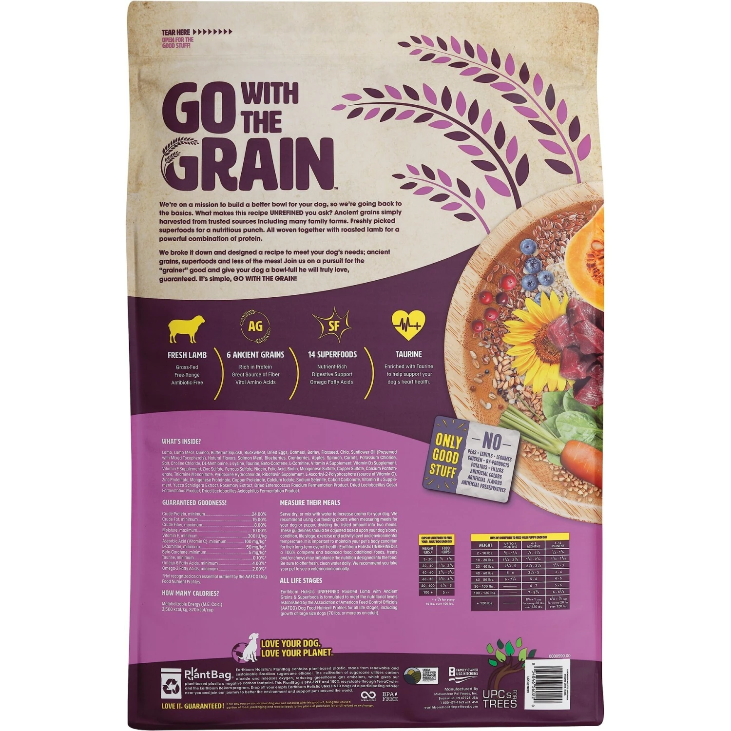 Earthborn Holistic Unrefined Roasted Lamb With Ancient Grains & Superfoods Dry Dog Food 2 Earthborn Holistic Unrefined Roasted Lamb With Ancient Grains & Superfoods Dry Dog Food - Image 2