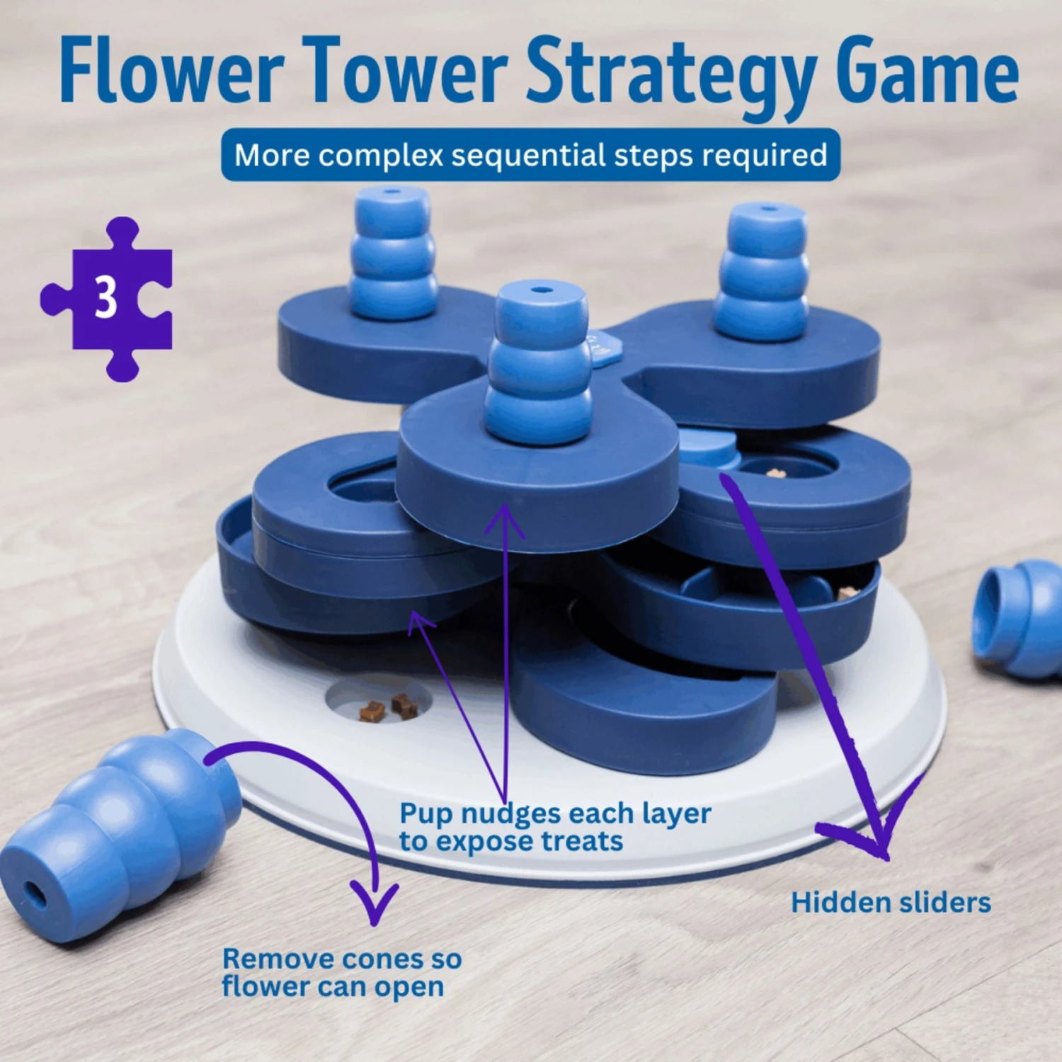 TRIXIE Flower Tower Activity Strategy Game Dog Toy 4 TRIXIE Flower Tower Activity Strategy Game Dog Toy - Image 4