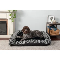 FurHaven Southwest Kilim Bolster Cat & Dog Bed