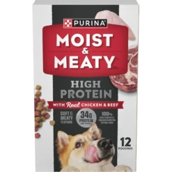 Moist & Meaty High Protein With Real Chicken & Beef Dry Dog Food, 72-oz Box