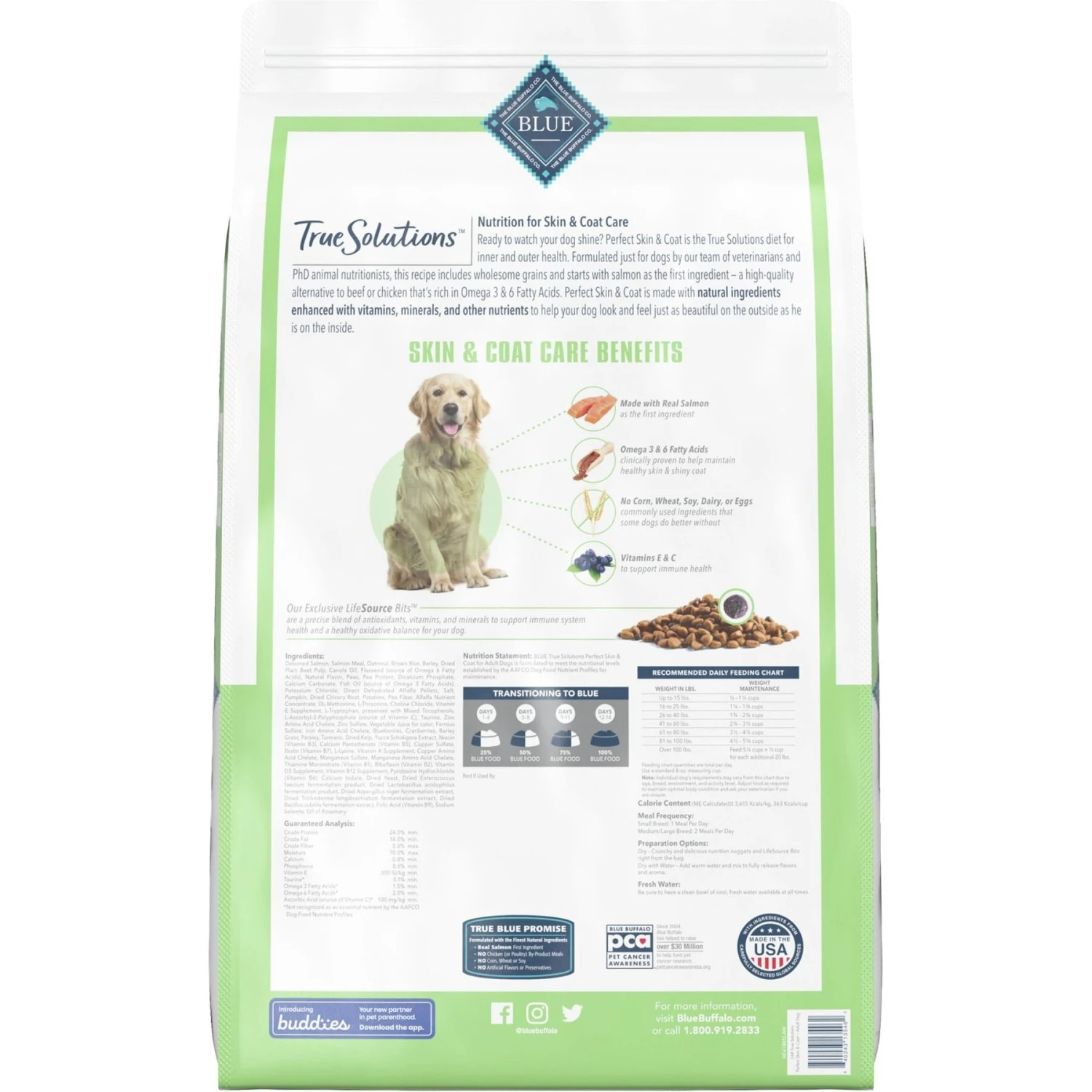 Blue Buffalo True Solutions Perfect Skin & Coat Natural Salmon Adult Dry Dog Food 2 Blue Buffalo True Solutions Perfect Skin & Coat Natural Salmon Adult Dry Dog Food - Image 2