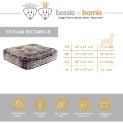 Bessie + Barnie Sicilian Rectangle Pillow Dog Bed With Removable Cover -ROYAL CANIN Shop 220904 PT5. AC SS1800 V1589214976