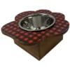 Mela Artisans Paw Shaped Elevated Dog & Cat Bowl, Black & White Buffalo Plaid, 2-cup