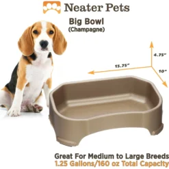 Neater Pets Big Bowl Non-Skid Polypropylene Pet Bowl, Champagne -ROYAL CANIN Shop 224739 PT3. AC SS1800 V1631161316