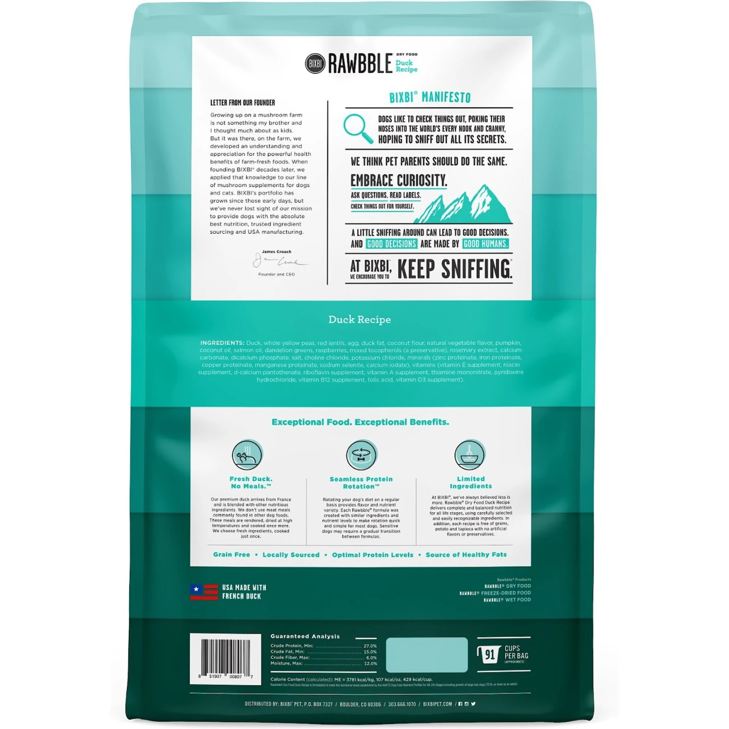 BIXBI RAWBBLE Fresh Duck Recipe Limited Ingredient Grain-Free Dry Dog Food 2 BIXBI RAWBBLE Fresh Duck Recipe Limited Ingredient Grain-Free Dry Dog Food - Image 2