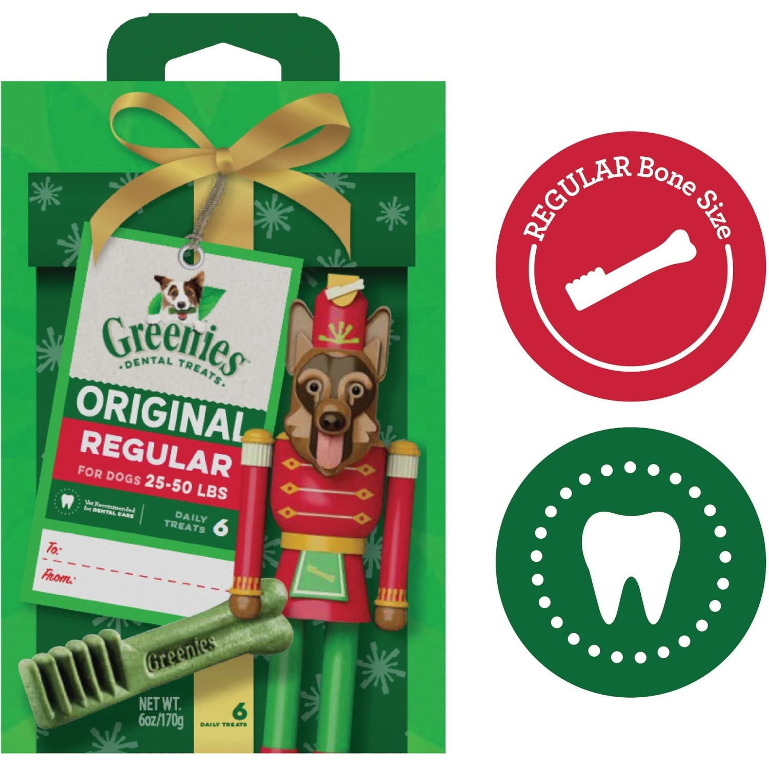 Greenies Original Regular Holiday Dental Dog Treats, 6 Count 3 Greenies Original Regular Holiday Dental Dog Treats, 6 Count - Image 3