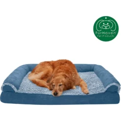 FurHaven Faux Fur & Suede Cooling Gel Sofa Dog & Cat Bed -ROYAL CANIN Shop 244475 PT3. AC SS1800 V1606782730