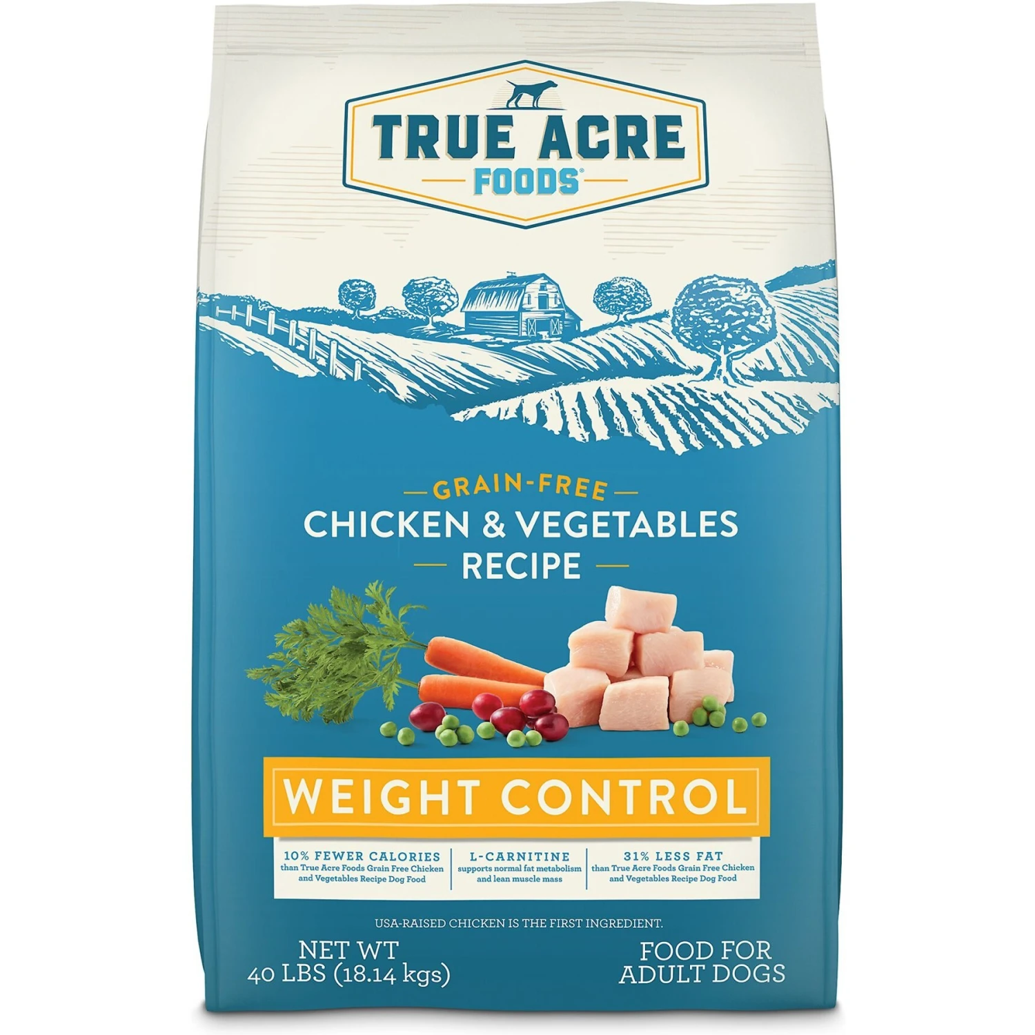 True Acre Foods Weight Control Chicken & Vegetables Recipes Grain-Free Dry Dog Food 1 True Acre Foods Weight Control Chicken & Vegetables Recipes Grain-Free Dry Dog Food