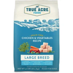 True Acre Foods Large Breed Chicken & Vegetables Recipes Grain-Free Dry Dog Food