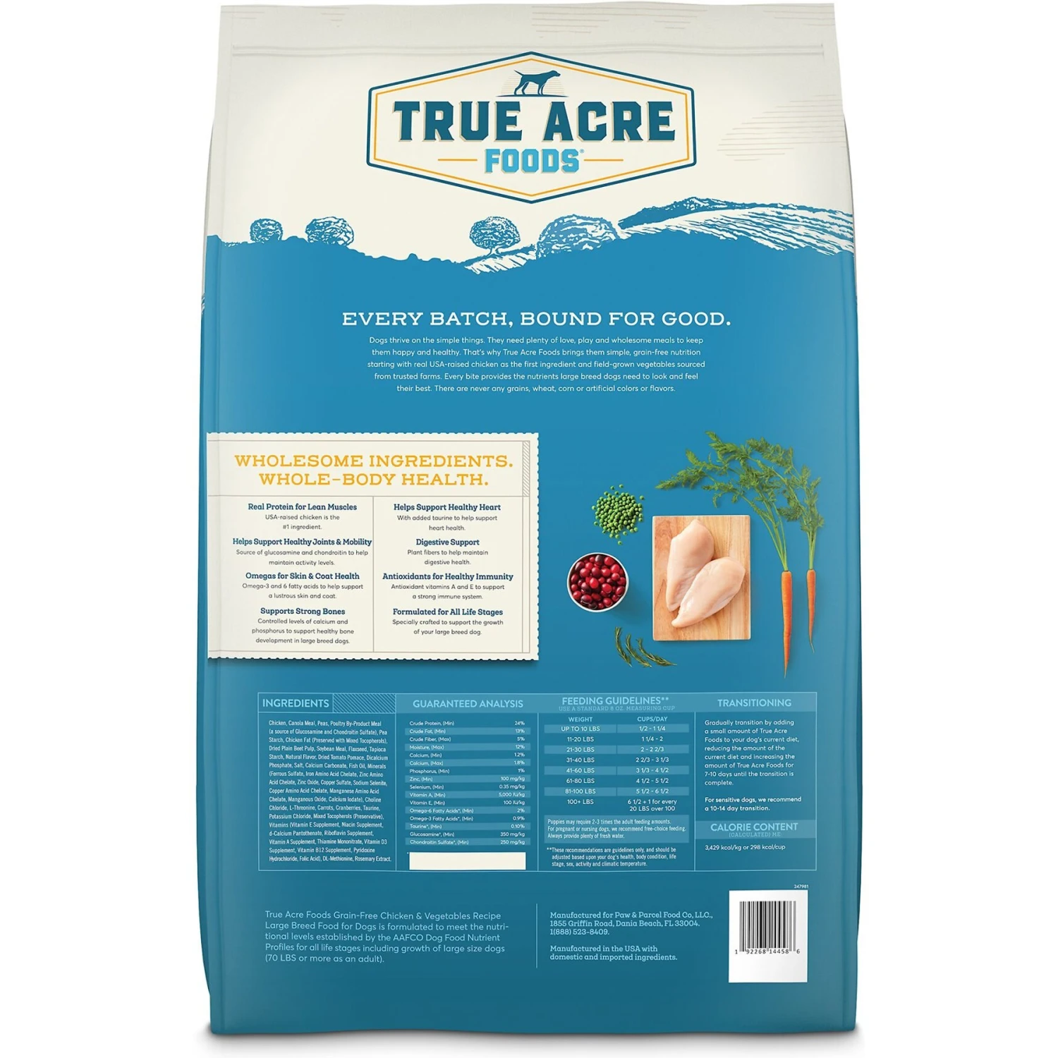 True Acre Foods Large Breed Chicken & Vegetables Recipes Grain-Free Dry Dog Food 2 True Acre Foods Large Breed Chicken & Vegetables Recipes Grain-Free Dry Dog Food - Image 2