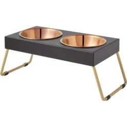 Frisco Copper Stainless Steel Elevated Foldable Double Dog & Cat Bowls -ROYAL CANIN Shop 253060 PT6. AC SS1800 V1616595426