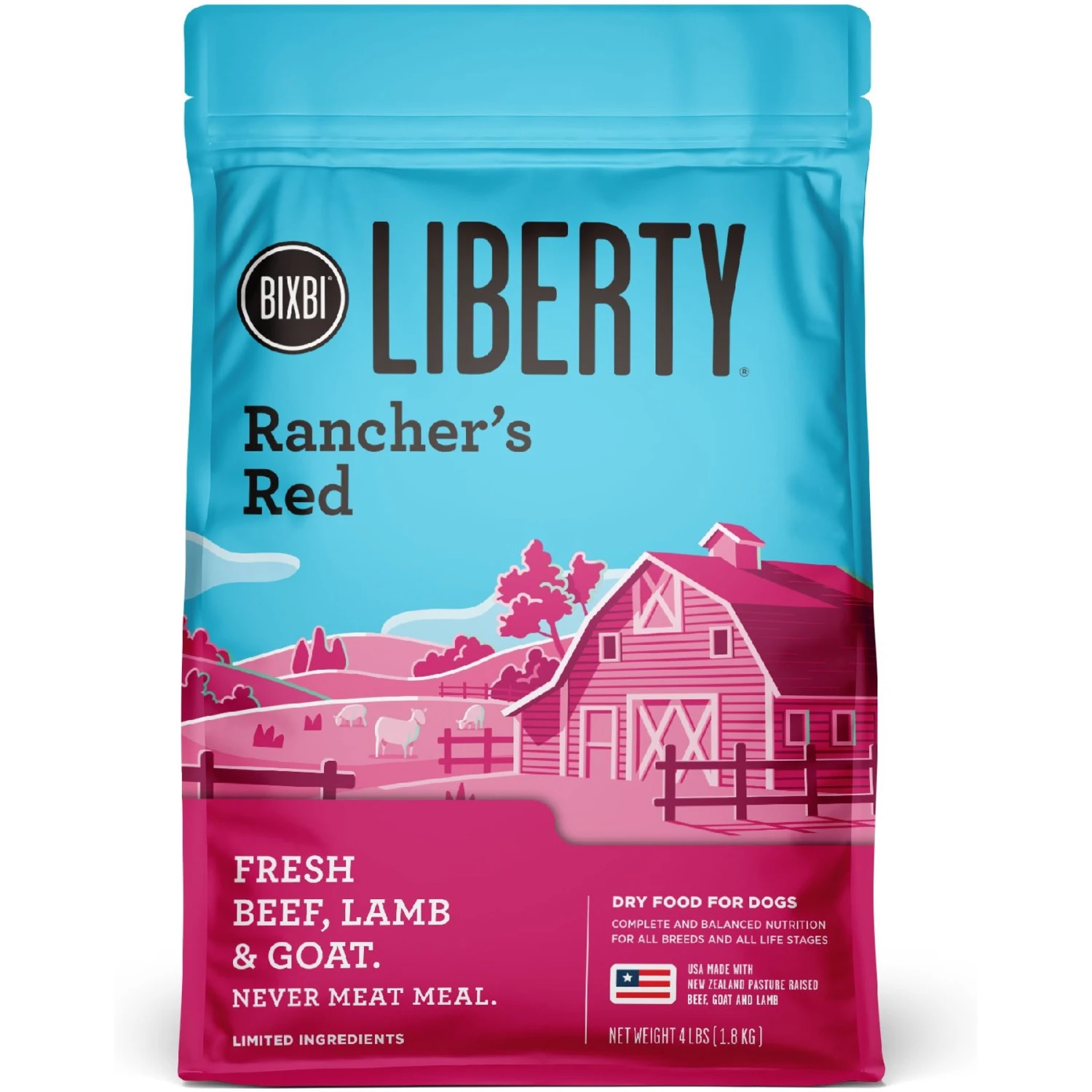 BIXBI Liberty Rancher's Red Fresh Beef, Lamb & Goat Dry Dog Food 1 BIXBI Liberty Rancher's Red Fresh Beef, Lamb & Goat Dry Dog Food