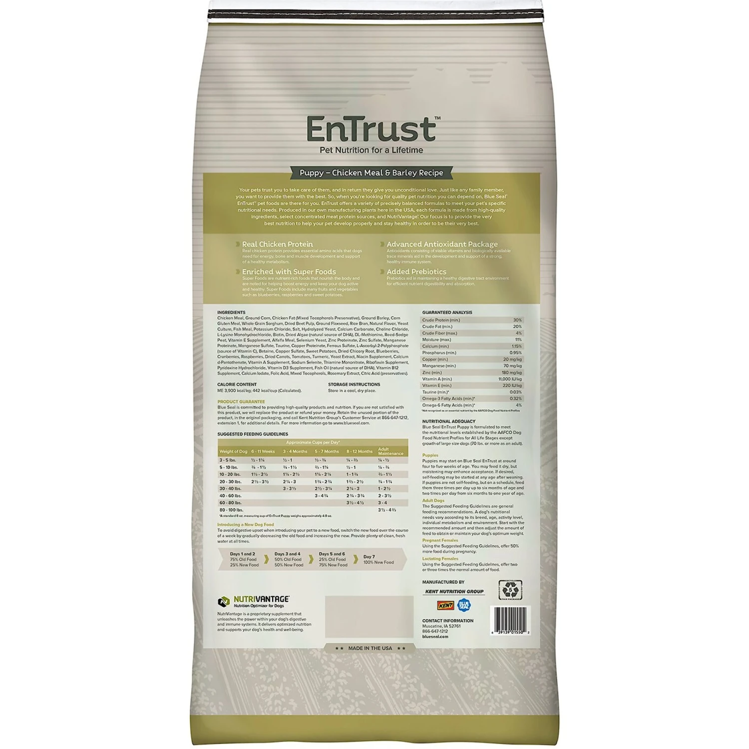 Blue Seal EnTrust Puppy Chicken Meal & Barley Recipe Dry Dog Food 2 Blue Seal EnTrust Puppy Chicken Meal & Barley Recipe Dry Dog Food - Image 2