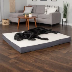 FurHaven Faux Sheepskin & Suede Cooling Gel Cat & Dog Bed With Removable Cover