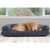 FurHaven Quilted Bolster Cat & Dog Bed With Removable Cover