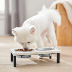 Frisco Marble Elevated Stainless Steel Double Diner Dog & Cat Bowls -ROYAL CANIN Shop 277559 PT2. AC SS1800 V1630346721
