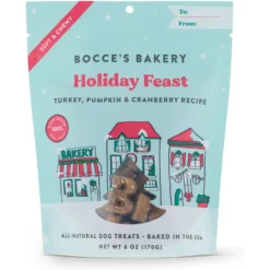Bocce's Bakery Holiday Feast Turkey, Pumpkin & Cranberry Recipe Soft & Chewy Dog Treats, 6-oz Bag