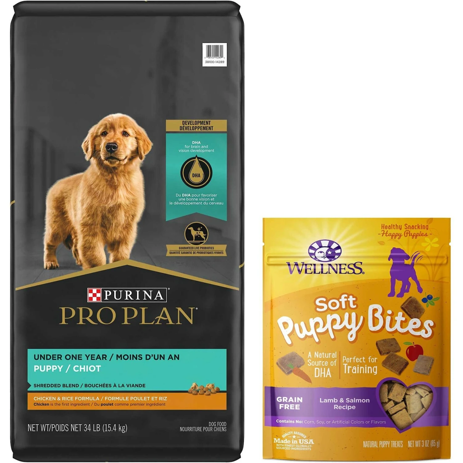 Purina Pro Plan Puppy Shredded Blend Chicken & Rice Formula With Probiotics Dry Dog Food & Wellness Soft Puppy Bites Lamb & Salmon Recipe Grain-Free Natural Dog Treats 1 Purina Pro Plan Puppy Shredded Blend Chicken & Rice Formula With Probiotics Dry Dog Food & Wellness Soft Puppy Bites Lamb & Salmon Recipe Grain-Free Natural Dog Treats