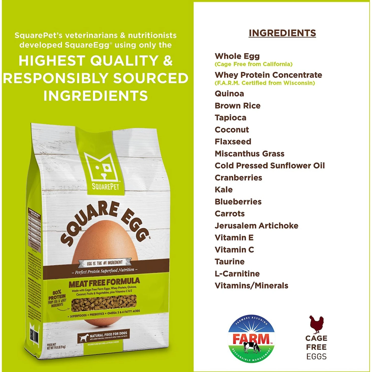 SquarePet Square Egg Meat Free Formula Dry Dog Food 4 SquarePet Square Egg Meat Free Formula Dry Dog Food - Image 4