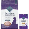 Blue Buffalo Basics Skin & Stomach Care Turkey & Potato Recipe Senior Dry Dog Food & Blue Buffalo Basics Skin & Stomach Care Biscuits Turkey & Potato Dog Treats