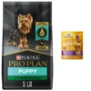 Purina Pro Plan Puppy Toy Breed Chicken & Rice Formula Dry Dog Food & Wellness Soft Puppy Bites Lamb & Salmon Recipe Grain-Free Natural Dog Treats