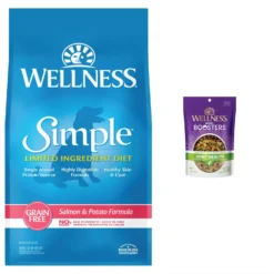 Wellness Simple Limited Ingredient Diet Grain-Free Salmon & Potato Formula Natural Dry Dog Food & Wellness CORE Bowl Boosters Joint Health Adult Dry Dog Food Topper, 4-oz Bag