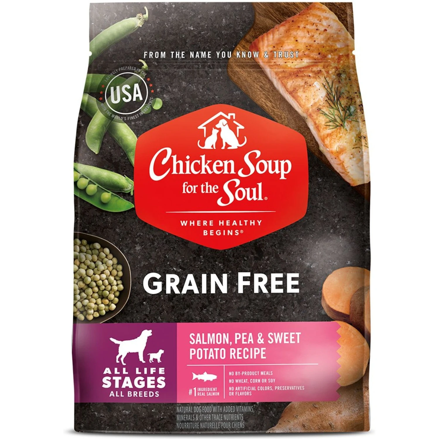 Chicken Soup For The Soul Salmon, Pea & Sweet Potato Recipe Grain-Free Dry Dog Food, 10-lb Bag 1 Chicken Soup For The Soul Salmon, Pea & Sweet Potato Recipe Grain-Free Dry Dog Food, 10-lb Bag