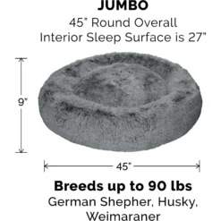 FurHaven Calming Cuddler Long Fur Donut Bolster Dog Bed -ROYAL CANIN Shop 330967 PT4. AC SS1800 V1635454877