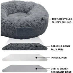 FurHaven Calming Cuddler Long Fur Donut Bolster Dog Bed -ROYAL CANIN Shop 330967 PT5. AC SS1800 V1635479179