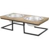 Frisco Premium Wood Elevated Stainless Steel Double Diner Dog & Cat Bowl
