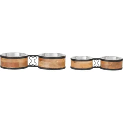 Frisco Premium Elevated Bone Design Stainless Steel Double Diner Dog & Cat Bowl -ROYAL CANIN Shop 331499 PT5. AC SS1800 V1657656892