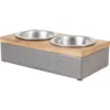 Frisco Premium Stainless Steel Double Diner Dog & Cat Bowl, Black