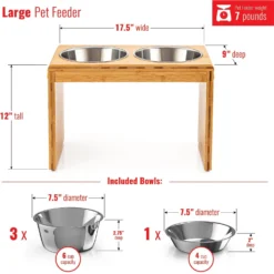 Pawfect Pets Elevated Feeder Raised Dog Bowl Stand With Four Stainless Steel Bowls, Large, 12-in -ROYAL CANIN Shop 333590 PT3. AC SS1800 V1634078184