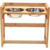 Pawfect Pets Adjustable Height Elevated Raised Dog Bowl Stand With Four Stainless Steel Bowls, Large