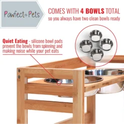 Pawfect Pets Adjustable Height Elevated Raised Dog Bowl Stand With Four Stainless Steel Bowls, Large -ROYAL CANIN Shop 333592 PT2. AC SS1800 V1634079995